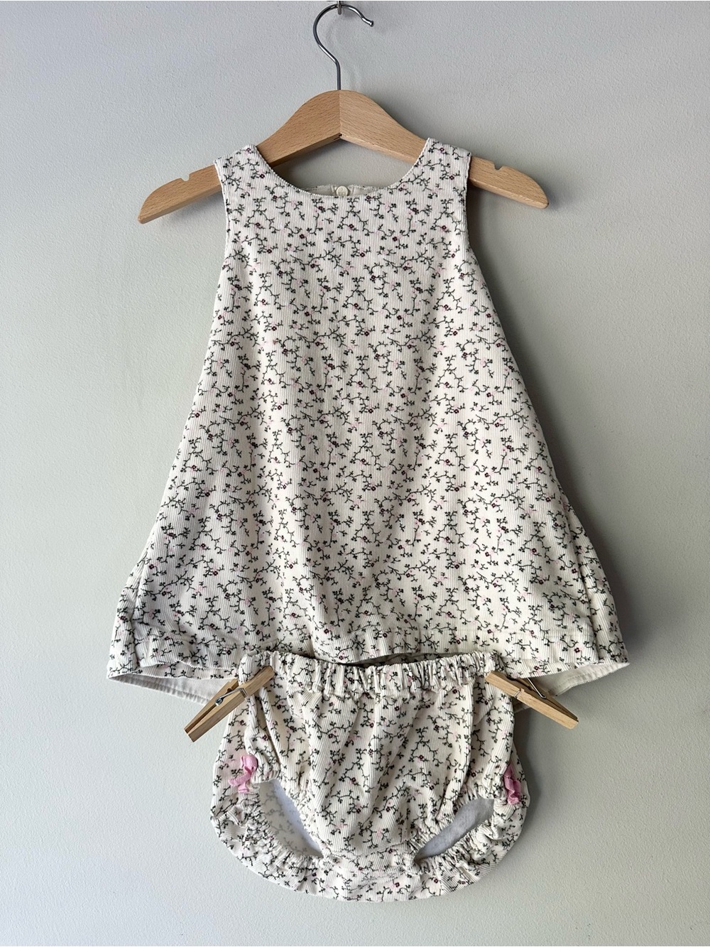 Nautica Cream Floral A-Line Dress with Matching Bloomers